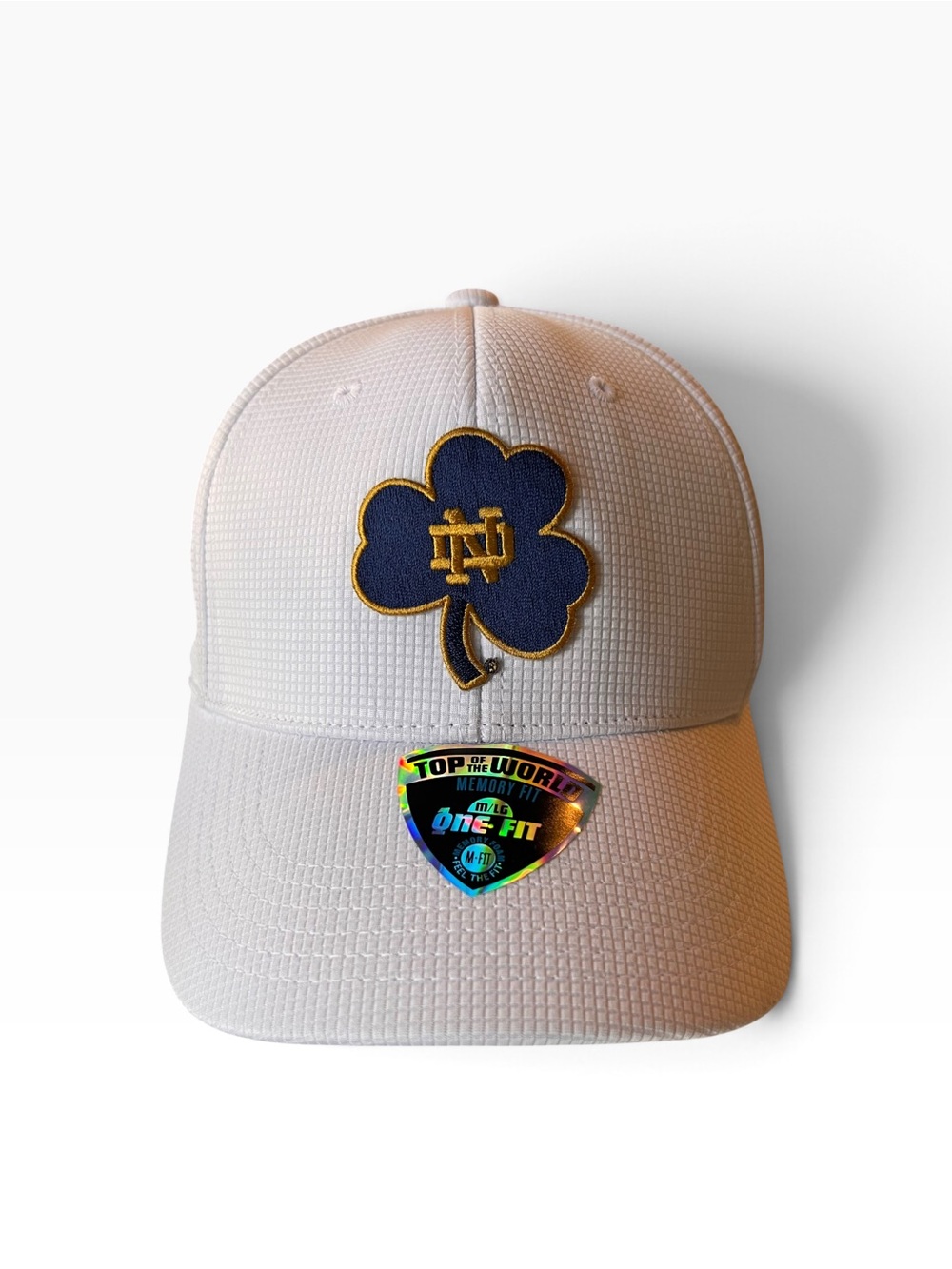 NWT Notre Dame Fighting Irish Shamrock Hat Top of the World Memory Fit M/L